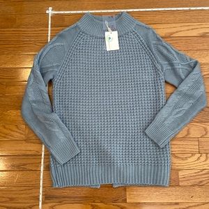 Waffle sweater with criss cross back